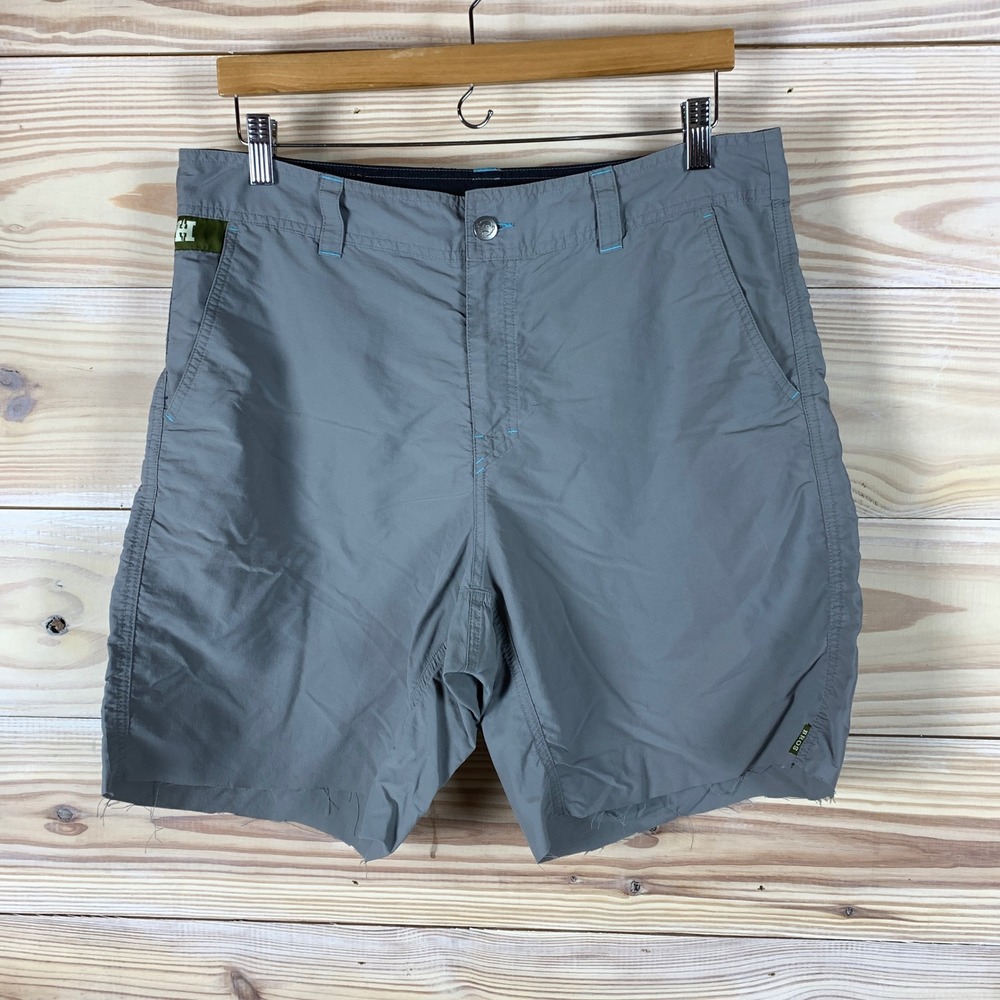 Howler Bros Hybrid Shorts Mens 34 Gray Nylon Ripstop cutoff Shorts